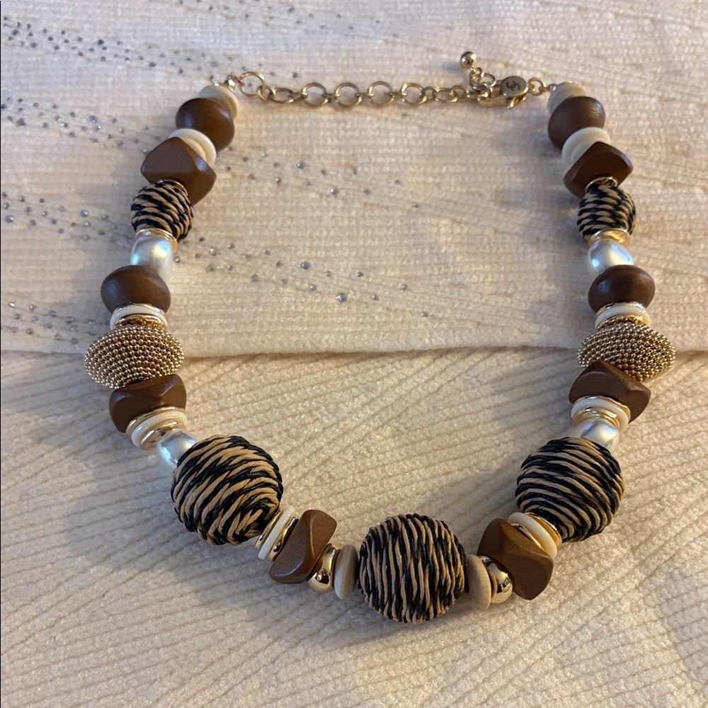 Chico's Brown and Gold Statement Necklace